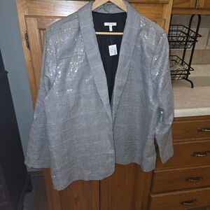 Gray Sequin Women's Blazer